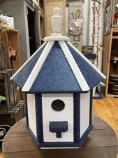 Amish Crafted In The USA Small Post Mount Hexagon Bird House / Free Shipping