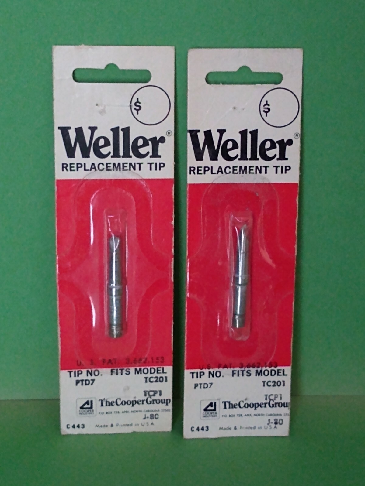 Lot of 2 Type PTD7 Soldering Iron Tips For Weller® Model TC201 eBay