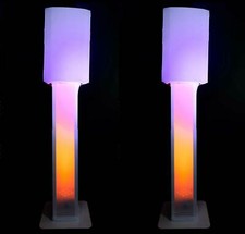  2 Rockville Totem Stands White 10" PA DJ Speaker Cover Scrims 4 Wedding Church