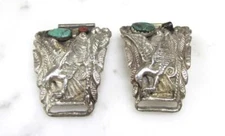 Vintage Sterling Silver Turquoise Coral Eagle Wristwatch Lugs ~ 35g ~19-G2542
