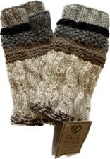 Fair Trade Hippie Wool Fleece Fingerless Texting Gloves Hand Warmers 5612 GY
