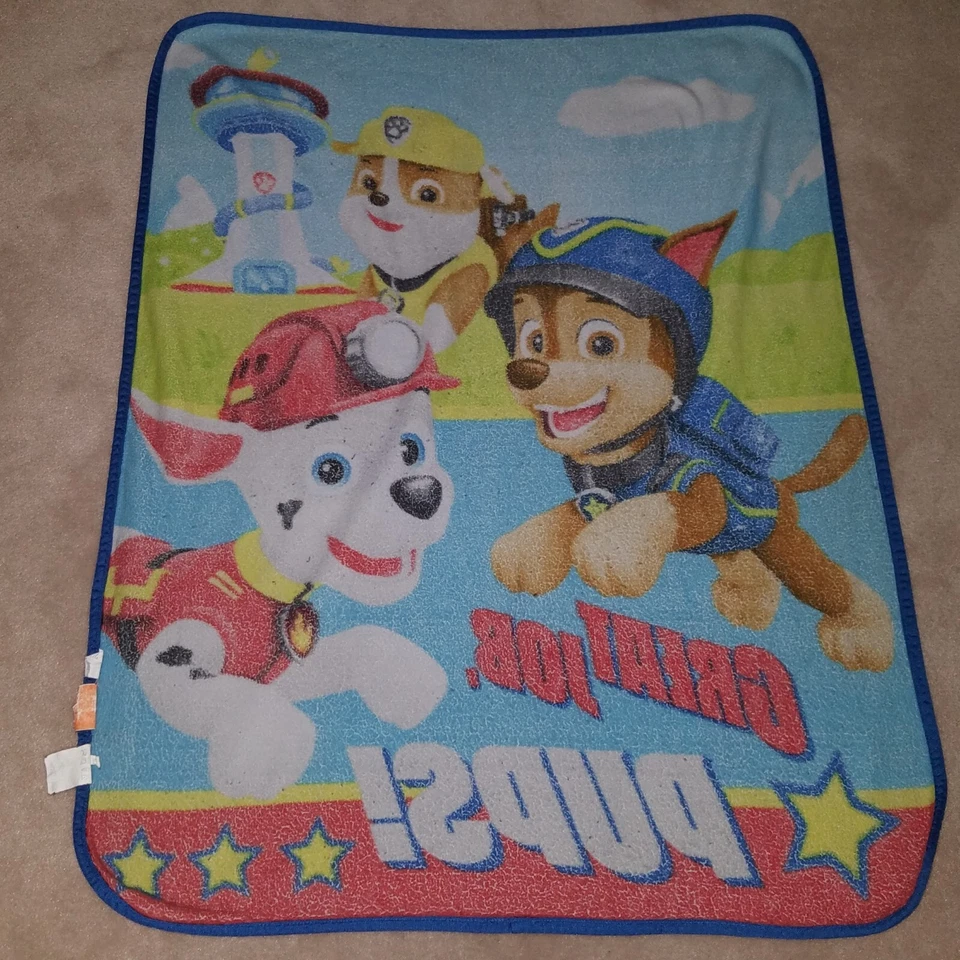 Nickelodeon Paw Patrol Fleece Blanket Throw Great Job Pups Chase Marshall AS IS - Image 3 of 4