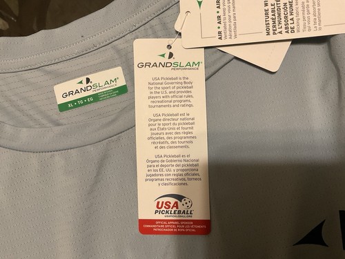 Men’s Shirt Sz XL Pickleball NWT GRANDSLAM Performance Golf Sports Travel Bike - Picture 7 of 9