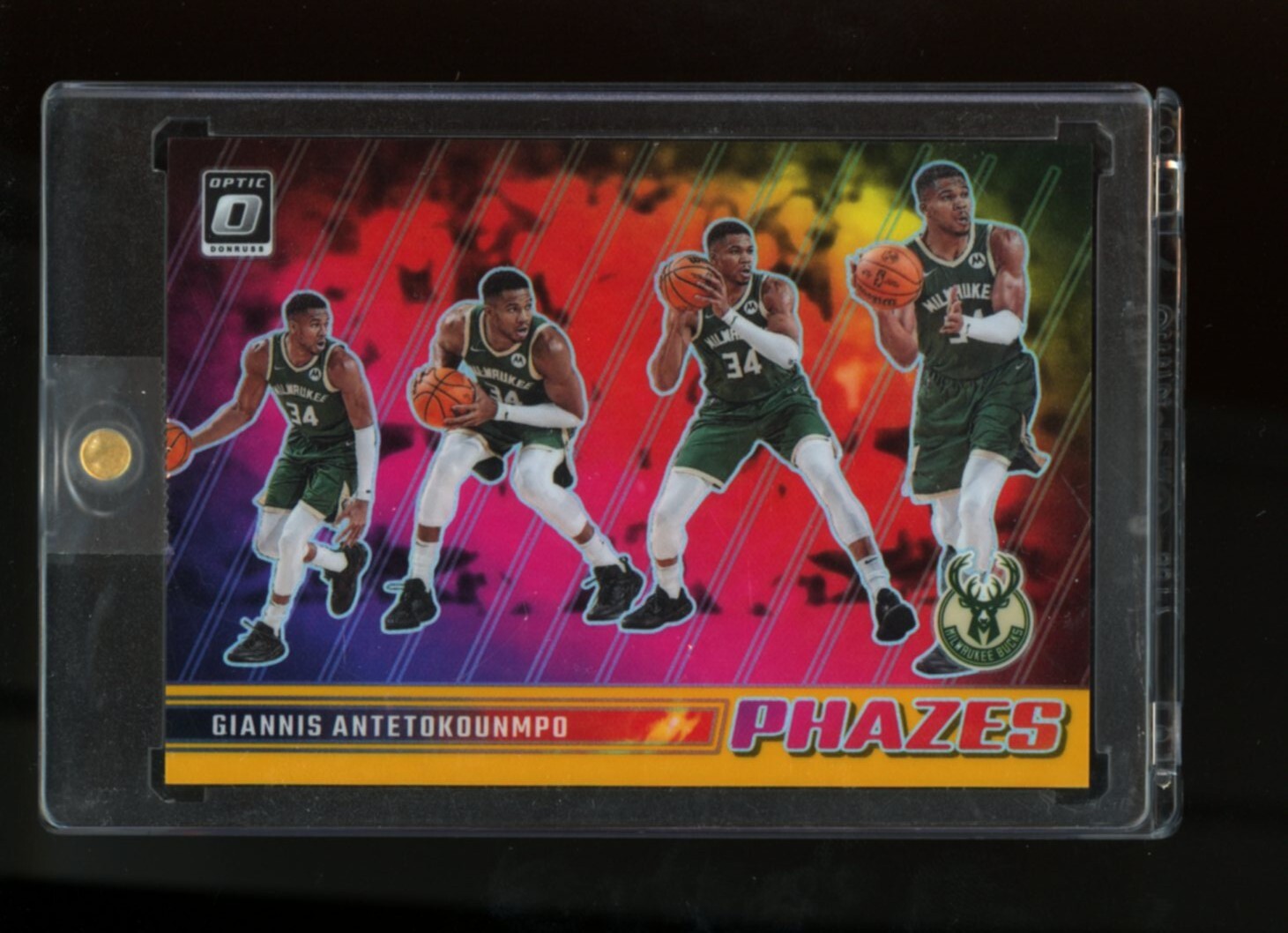 2023-24 Donruss Optic Phazes Gold Prizm #18 Giannis Antetokounmpo Bucks 8/10