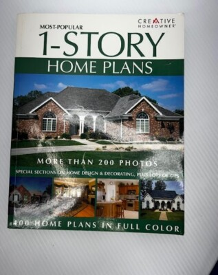 #ad Most Popular 1 Story Home Plans by Creative Homeowner 2004 Paperback Book $16.89