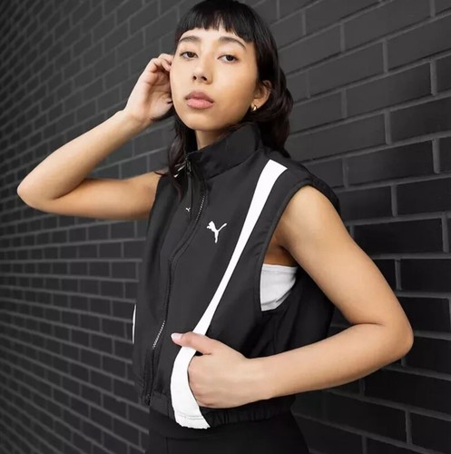 Puma Dare To Woven Full Zip Vest Wmns M Black Casual Athletic Outerwear 62429901 - Picture 12 of 12