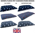 Dog Bed Pet Cushion, Luxury Feel - Cosy Fleece, Star Design - Many Colours/Sizes