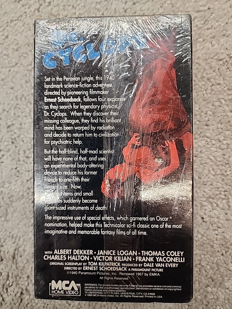 Diabolical Dr. Cyclops (VHS, 1989) Drama Horror Classic 1940 Film