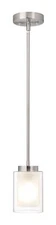 Pendant Lighting Modern 1 Light Mini Pendant Light With Dual Glass In Brushed Ni