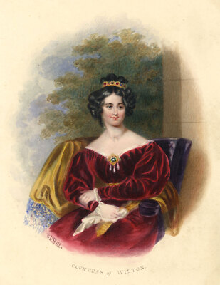 R.E. Hill, Gräfin von Wilton nach Sir Thomas Lawrence - um 1830 Aquarell