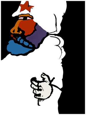1721 Animated Arabic man painting quality Poster.Fun Decorative Art.Decor