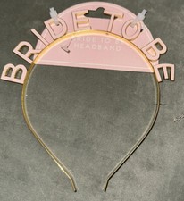 Bride To Be Headband Rose Gold Plated and Pink Enamel - One Size. New With Tags