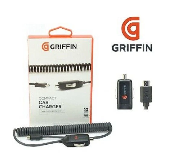Griffin Compact Ultra Fast 10w PowerJolt SE Micro USB Coiled Car Charger