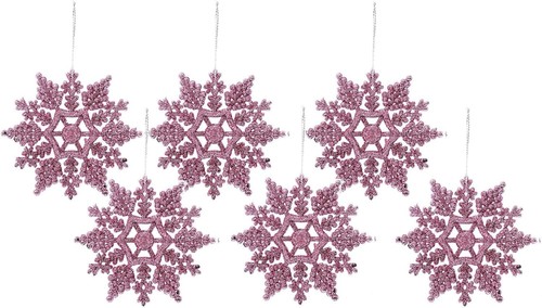 Christmas Tree Decorations Baubles Hearts Droplets Tinsel Foil Blush Colour - Picture 21 of 61