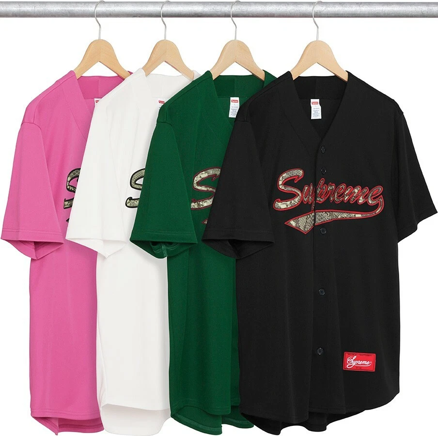 Supreme Snake Script Logo Baseball Jersey