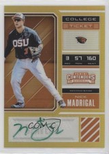 2018 Panini Elite Extra Edition Gold Prizm /10 Nick Madrigal (Fielding) Auto hg6