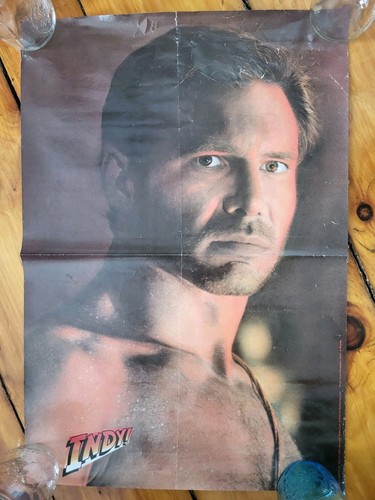Indiana Jones 1984 Movie Poster 17" x 25" VINTAGE Harrison Ford Indy Indy! - Picture 1 of 7