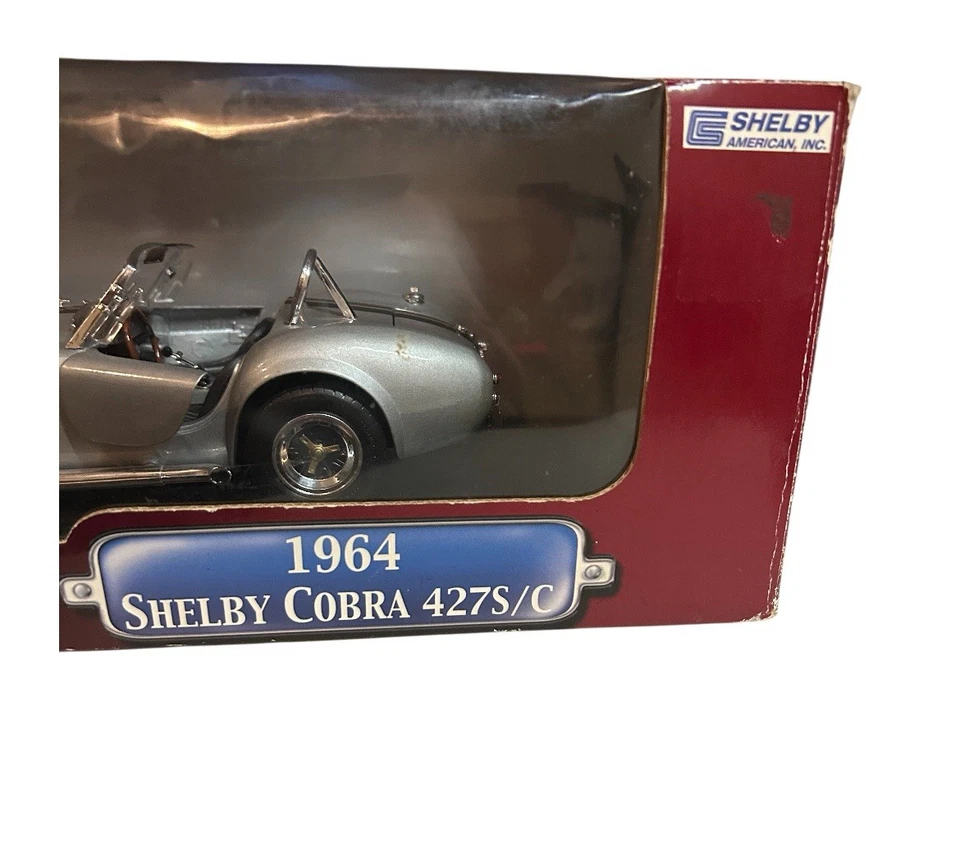 Road Signature 1964 Shelby Cobra 427 S/C plata 1:18 diecast caja dañada Foto 2 de 4