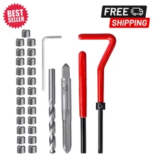 30 Piece M6 x 1.0mm Thread Repair Kit, HSS Drill Helicoil Kit,...
