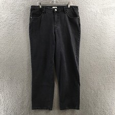 Ava  Viv High Rise 90s Straight Jeans Womens 17R Black Denim Cotton Blend NEW