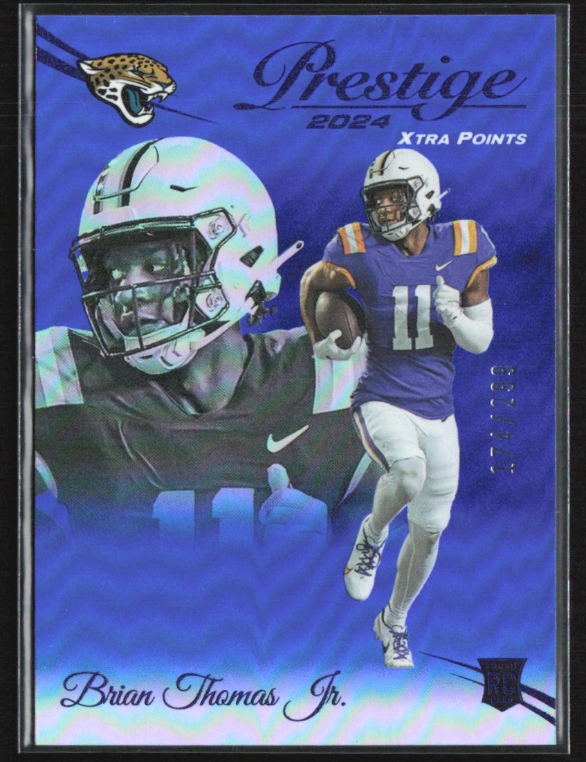 Brian Thomas Jr. 2024 Panini Prestige Xtra Points Premium Blue RC /299 #321