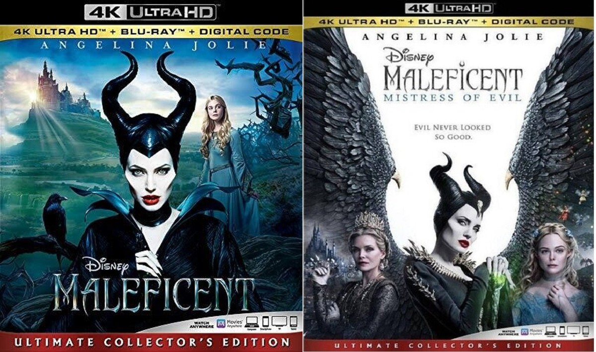 Maleficent 1 One & 2 Two Mistress of Evil 2 4K Ultra HD + Blu Ray