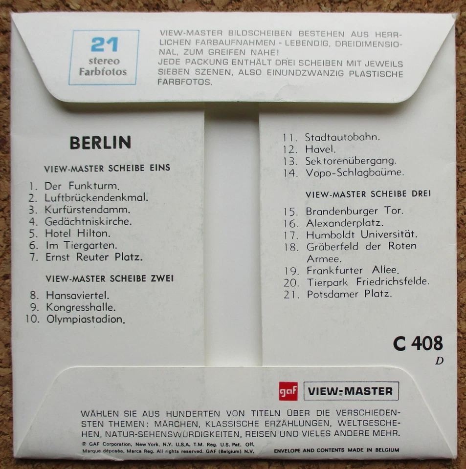 3 VIEW-MASTER 3D BILDSCHEIBEN - BERLIN - Bild 2 von 3