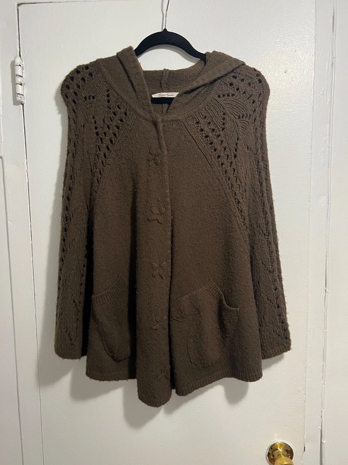 Super cute poncho with hood & pockets shaped like mitts One Size Cape