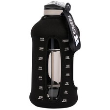 Trespass Unisex Sports Water Bottle 2.2L Straw Flip Cap Rubber Sleeve - HydroMax