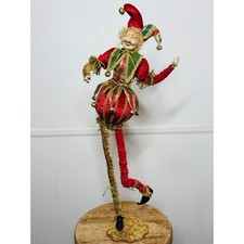 Vintage RETIRED Wayne Kleski Christmas Jester 26" Doll- Katherine's Collection