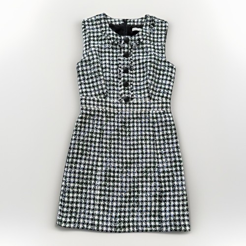 Veronica Beard Julie Sleeveless Tweed Dress Size 2 $498 Blue/Pinegrove