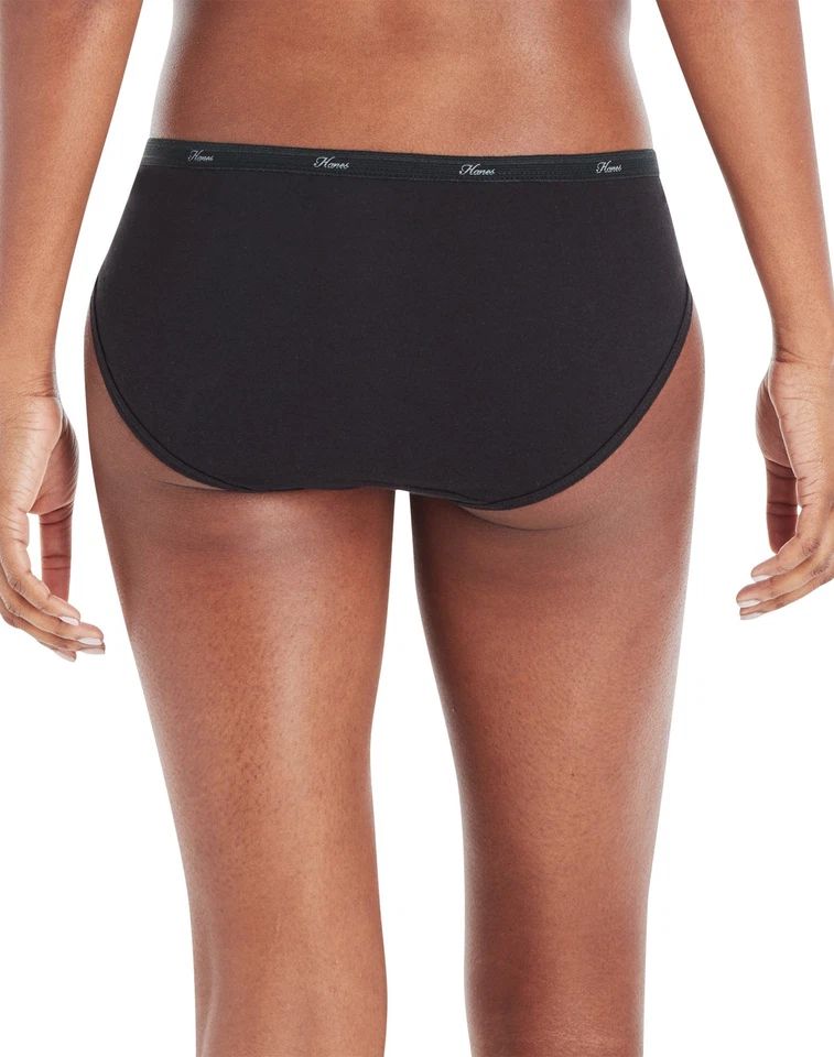 Hanes No Ride Up Cotton Bikini Panties 6-Pack Womens Panty Assorted Underwear - Image 4 of 4