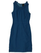 J. CREW Womens Sleeveless Sheath Dress US 0 XS Blue Wool LY17