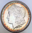 1896 P MORGAN DOLLAR***SUPERB RAINBOW TONING**INTENSE COLOR MS++++++ NR #76465
