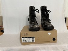New Taos Crave Blk Leather Boots Womens 6-6.5 Lace Up or Zip