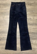 Levi s Vintage Student Bell Bottoms Corduroy Navy Blue Orange Tab Size 27