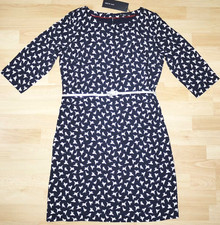 ZERO Kleid Gr.38 dunkel blau weiß Gürtel 3/4 Arm Set ++Neu++
