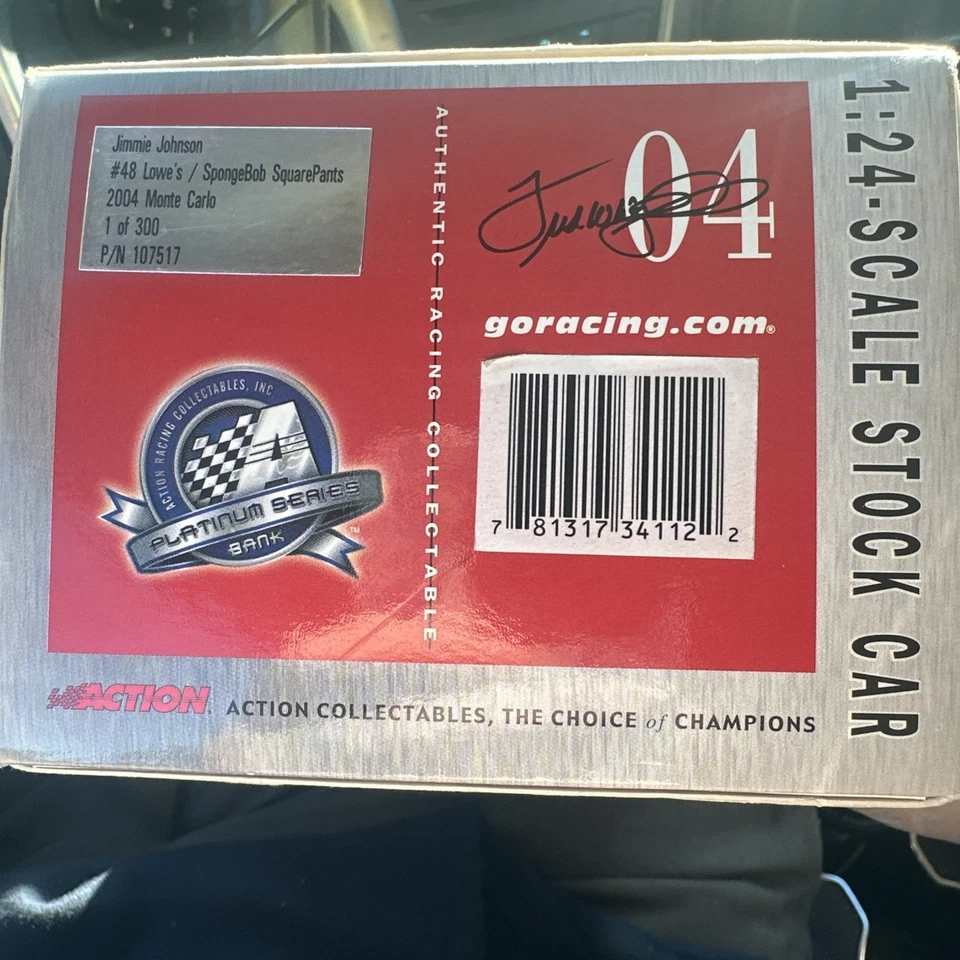 2004 Jimmie Johnson #48 SpongeBob SquarePants Chevy Monte Carlo 1/24 Diecast - Image 2 of 4
