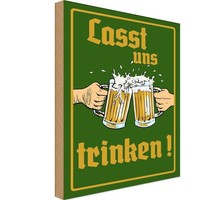 Holzschild 18X12 Cm Alkohol Bier Lasst Uns Trinken GläSer Deko Geschenk Holz Sch