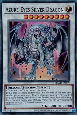 SDWD-DE039 AZURBLAUÄUGIGER SILBERDRACHE COMMON UNLIMITED EDITION YuGiOh KARTE
