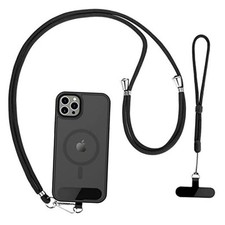 Cell Phone Lanyard 2 Pcs-1 Pcs 30" Neck Strap 1 8" Wrist Strap 1 Black