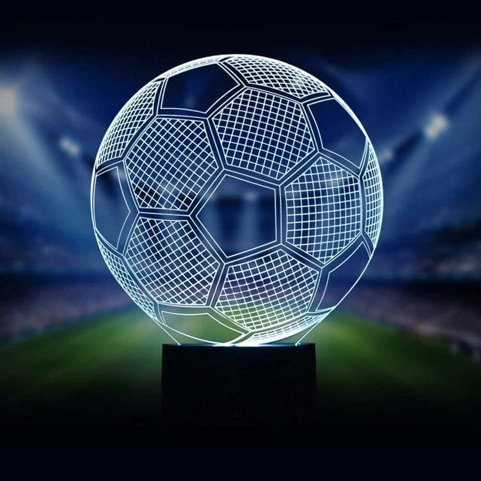 Soccer Night Lights for Kids Illusion Football Lights Lamp 7 LED Colors Soccer - Image 2 of 4