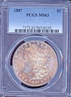 1887 US Morgan Silver Dollar - PCGS MS63