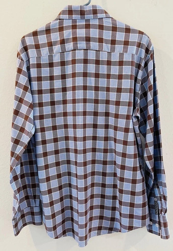Bugatachi designer LS button dwn shirt brown/white/blue plaid SZ Med MSRP $98 - Picture 4 of 12