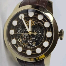 Watchstar Zen Master Automatic Watch Gold Brown 47mm