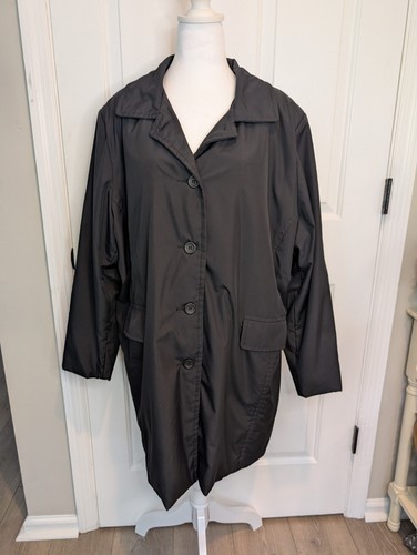 Sue Brett Women's Black Trench Coat Size 1X - Picture 2 of 7
