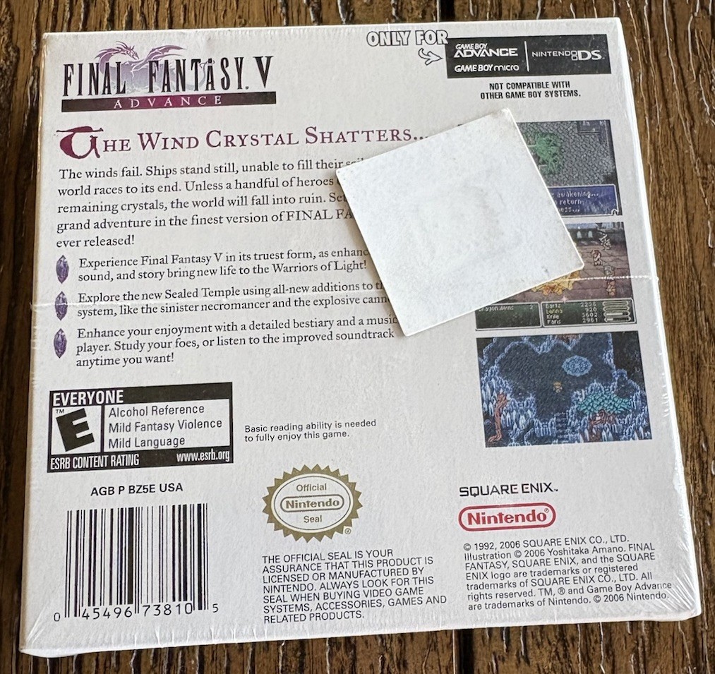 Final Fantasy V Advance (Nintendo Game Boy Advance, 2006) for sale