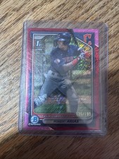 2024 Bowman Chrome #BCP-243 Robert Arias Chrome Fuchsia Shimmer Refractor #/199