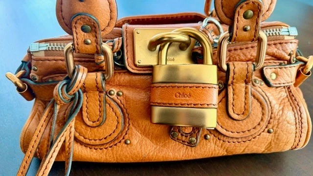 CHLOE Authentic Paddington Mini Bag Tan Brown Leather with Lock