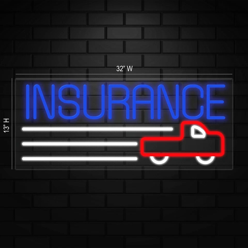 Auto Insurance Sign for Business Displays | LED Flex Neon | 32"W x 13"H x 1"D - Image 2 of 4